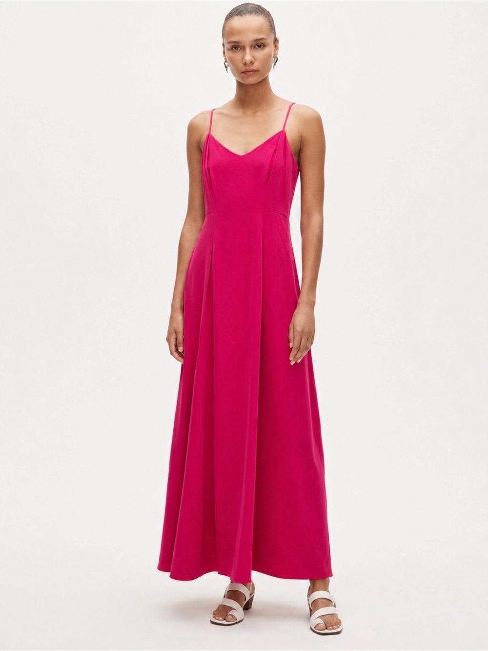 J. Crew Fuchsia Spaghetti-Strap Maxi Dress with Slit